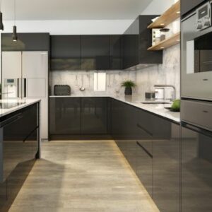 Jayline Supergloss Graphite Kitchen, by Blossom Avenue Kitchens - available from shopkitchensonline.co.uk