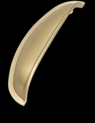 Windsor Shell, 125mm, Satin Brass - Kitchen Handles by BA Components, available from shopkitchensonline.co.uk